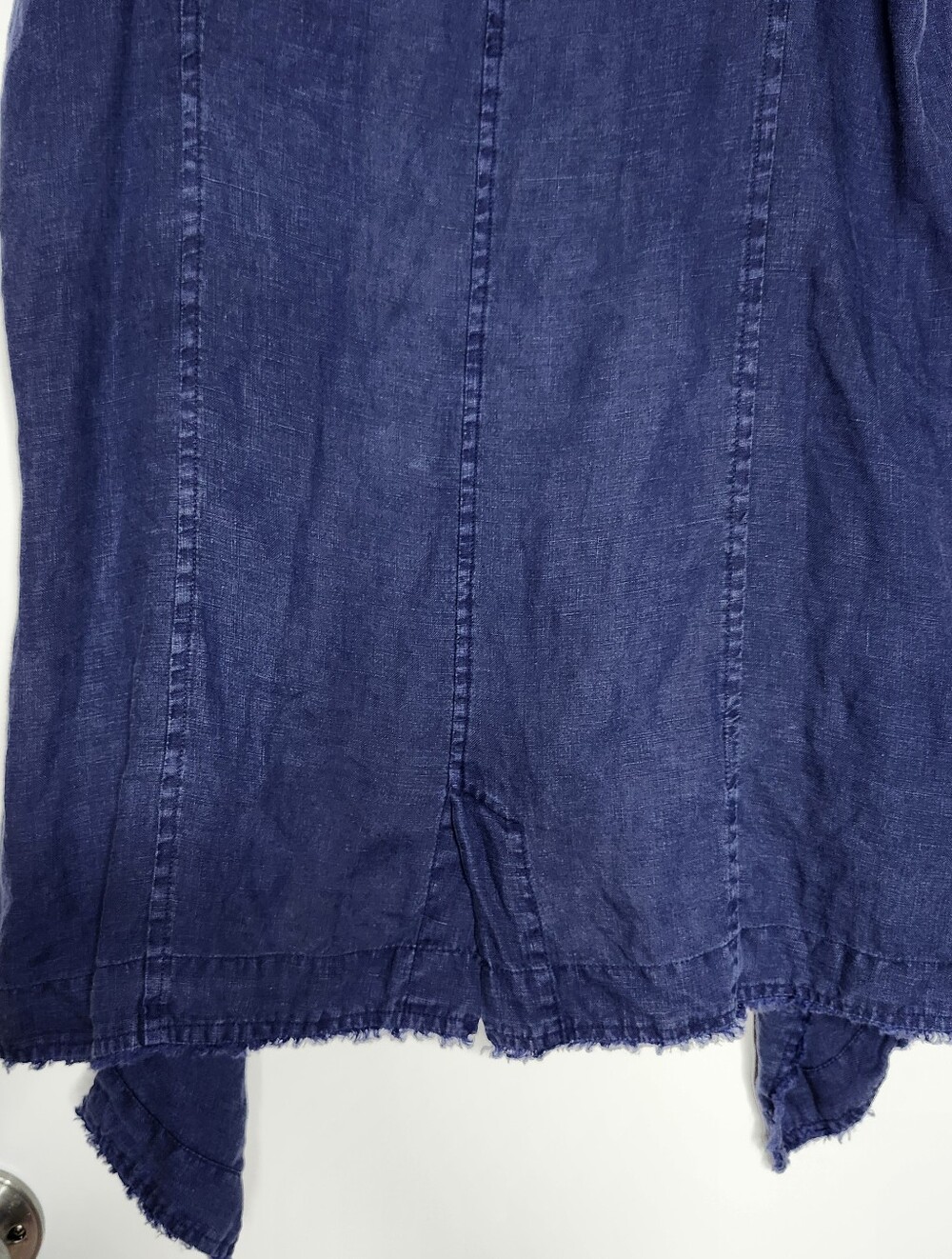 Tommy Bahama Linen Sleeveless Open Front Vest Small Blue Boho Coastal Lagenlook - Picture 6 of 8